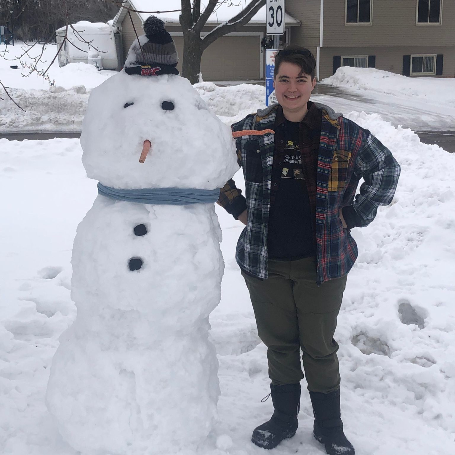 photo of rafe with snowman