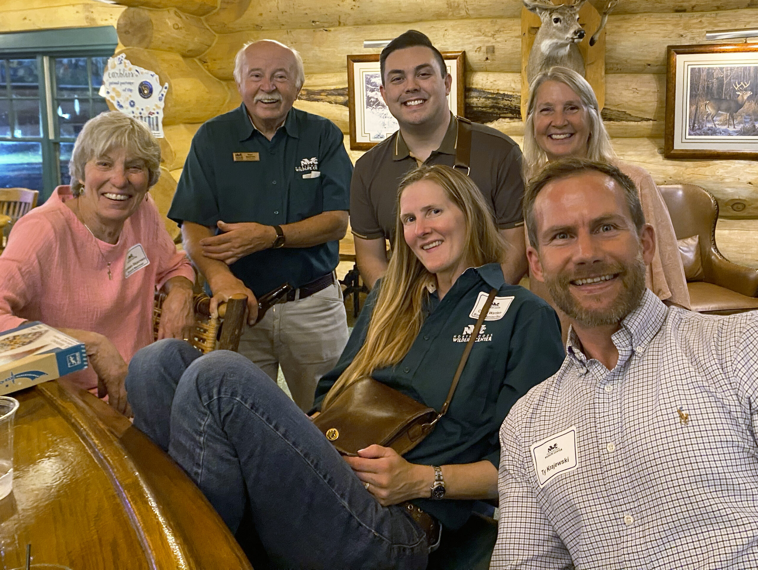 volunteers relaxing after helping at the Night for Wildlife Fundraiser